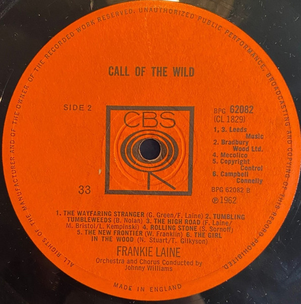 Frankie Laine - Call Of The Wild - Used Vinyl Record image 4
