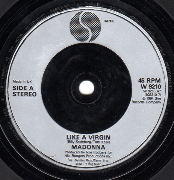 Madonna - Like A Virgin / Stay - Used Vinyl Record 7" image 3