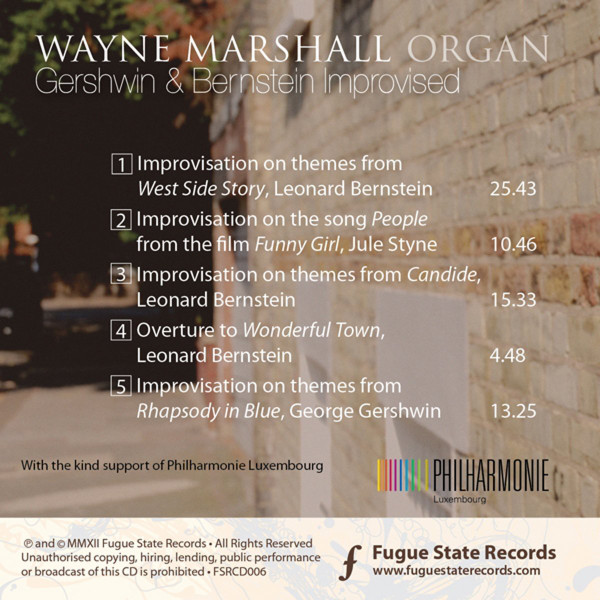 Wayne Marshall - Gershwin & Bernstein Improvisations - Used CD image 2