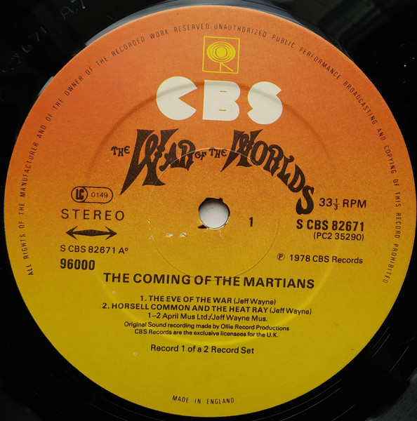 Jeff Wayne - 's Musical Version Of The War Of The Worlds - Used Vinyl image 2