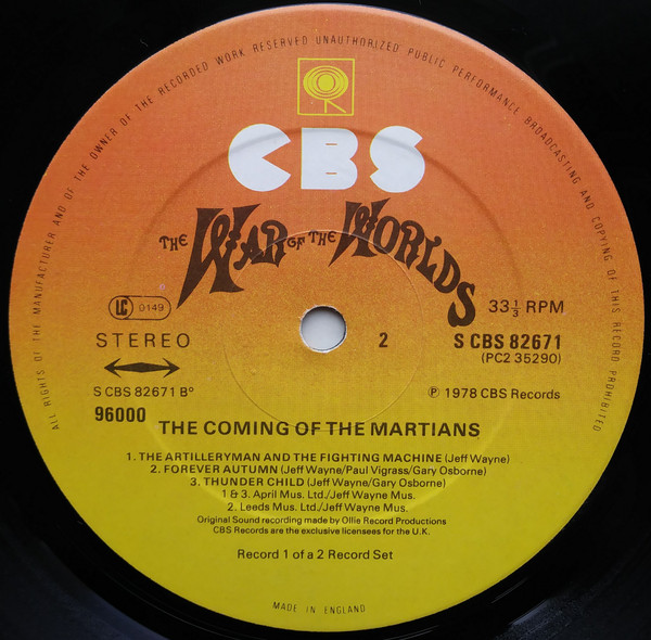 Jeff Wayne - 's Musical Version Of The War Of The Worlds - Used Vinyl image 3