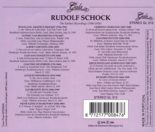 Rudolf Schock - Earliest Recordings (1946-1954) - Used CD image 2
