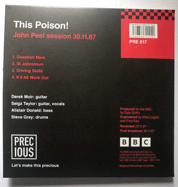 This Poison! - John Peel Session 30.11.87 - Vinyl Record 7" image 2