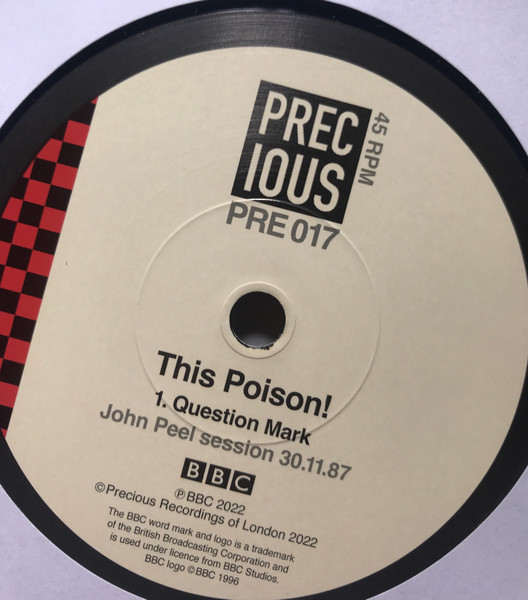 This Poison! - John Peel Session 30.11.87 - Vinyl Record 7" image 3