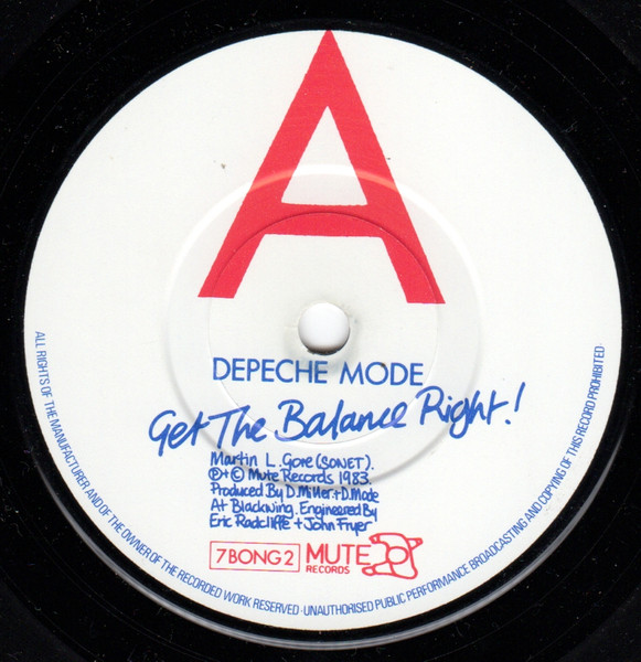 Depeche Mode - Get The Balance Right! - Used Vinyl Record 7" image 3