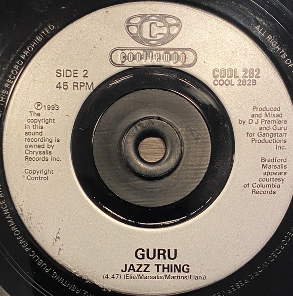 Guru - No Time To Play / Jazz Thing - Used Vinyl Record 7" image 4