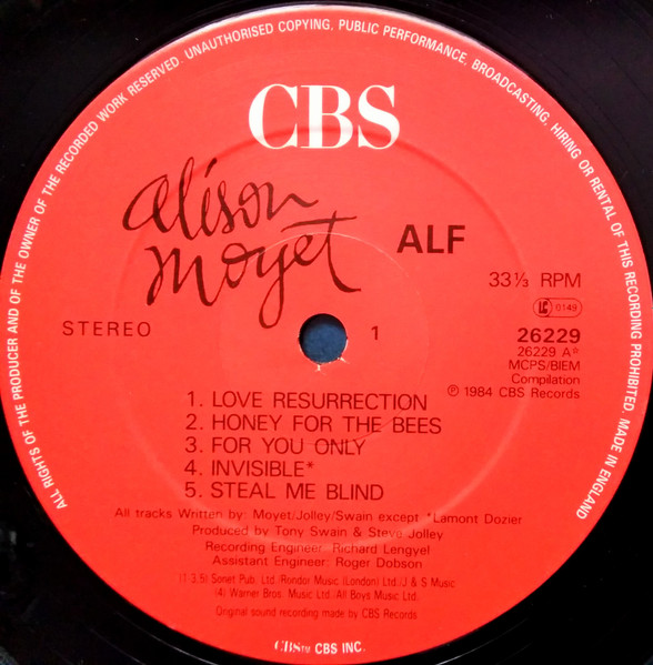 Alison Moyet - Alf - Used Vinyl Record image 3