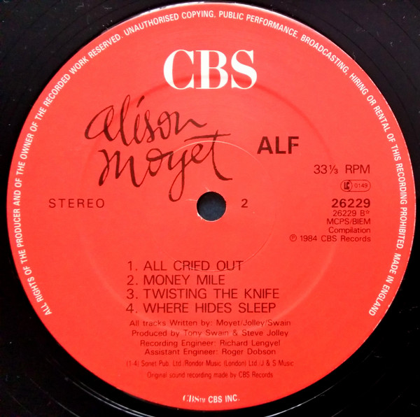 Alison Moyet - Alf - Used Vinyl Record image 4