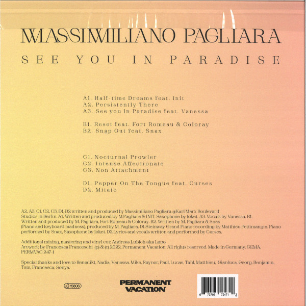 Massimiliano Pagliar - See You In Paradise - Vinyl Record 12" image 2