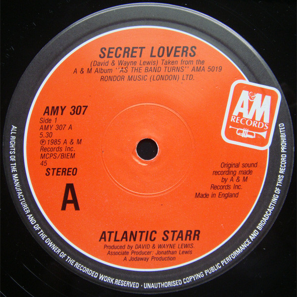 Atlantic Starr - Secret Lovers - Used Vinyl Record 12" image 3