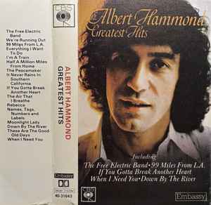 Albert Hammond - Greatest Hits - CBS - Used Cassette