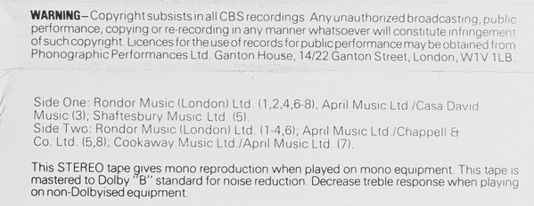 Albert Hammond - Greatest Hits - CBS - Used Cassette image 3