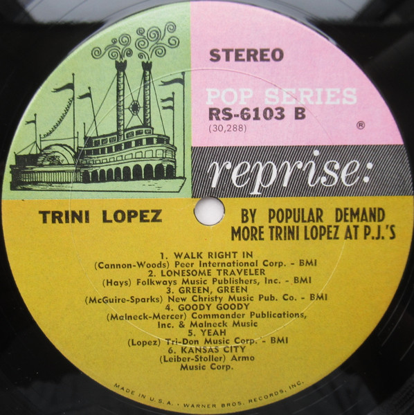 Trini Lopez - By Popular Demand More  At P.J.'s - Used Vinyl Record image 4