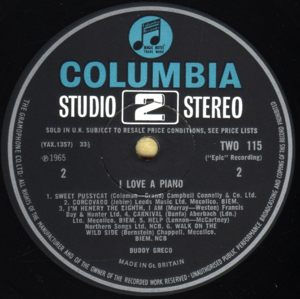 Buddy Greco - I Love A Piano - Used Vinyl Record image 4