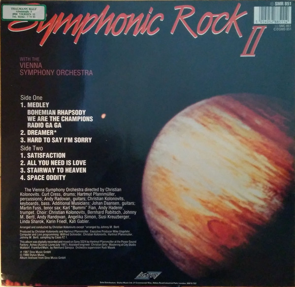 Wiener Symphoniker - Symphonic Rock II - Used Vinyl Record image 2