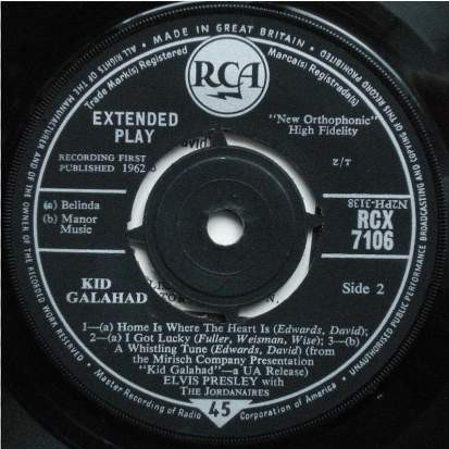 Elvis Presley - Kid Galahad - Used Vinyl Record 7" image 4