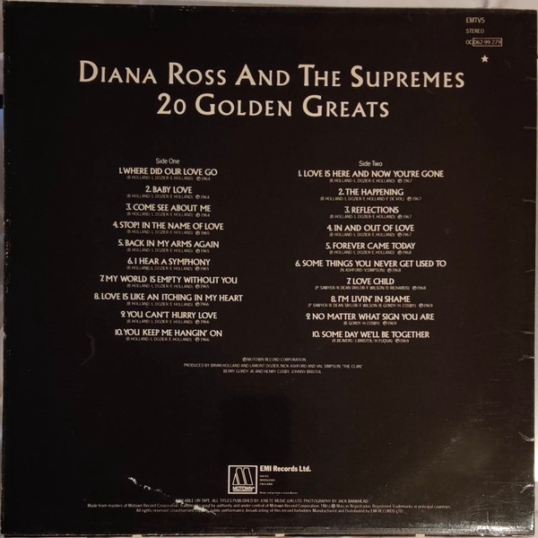Supremes - 20 Golden Greats - Used Vinyl Record image 2