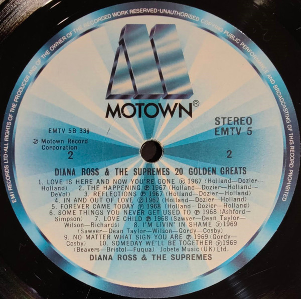 Supremes - 20 Golden Greats - Used Vinyl Record image 4