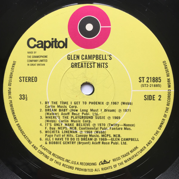 Glen Campbell - 's Greatest Hits - Used Vinyl Record image 4