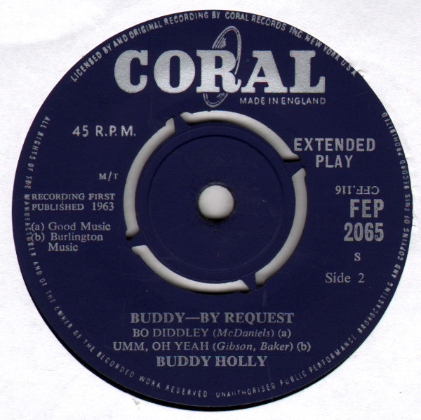 Buddy Holly - Buddy - By Request - Used Vinyl Record 7" image 4