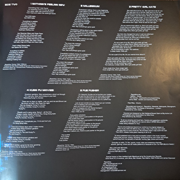 Republica - Speed Ballads - Vinyl Record lp image 7