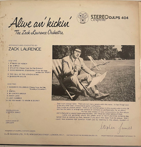 Zack Laurence Orches - Alive An' Kickin' - Used Vinyl Record image 2