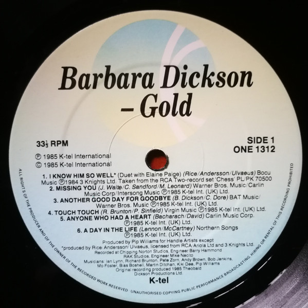 Barbara Dickson - Gold - Used Vinyl Record lp image 3
