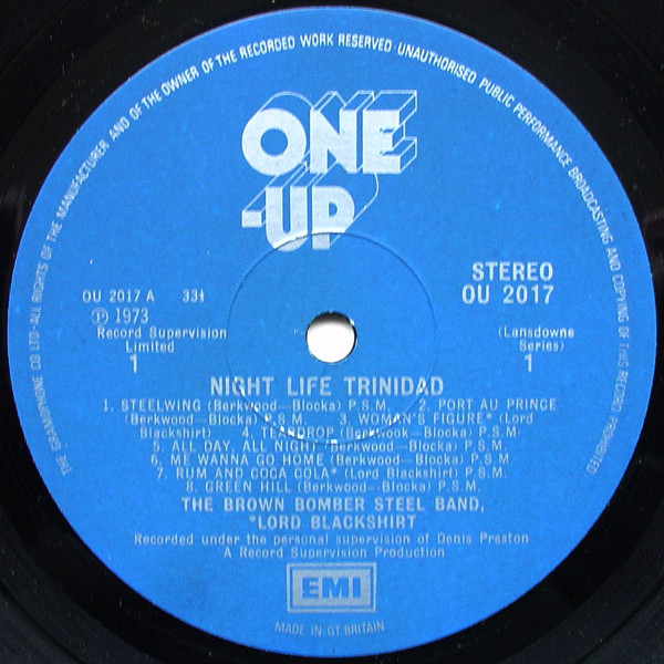 Brown Bomber Steel B - Night Life Trinidad - Used Vinyl Record image 2
