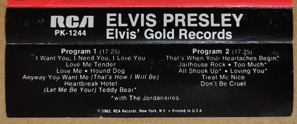 Elvis Presley - Elvis' Gold Records - Used cass image 3