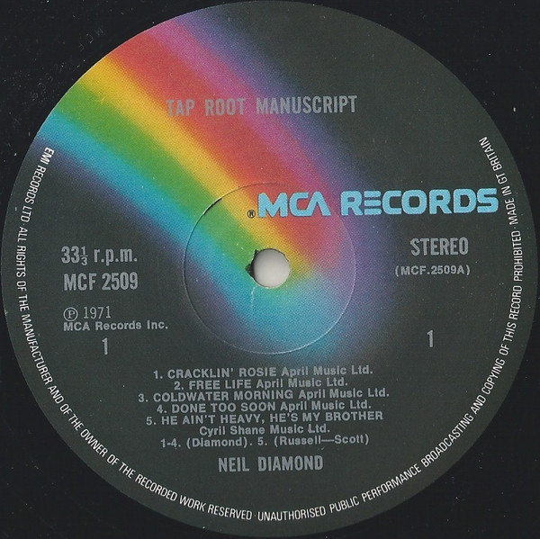 Neil Diamond - Tap Root Manuscript - Used Vinyl Record image 3