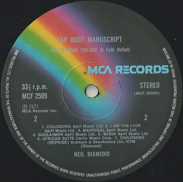 Neil Diamond - Tap Root Manuscript - Used Vinyl Record image 4