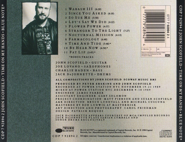 John Scofield - Time On My Hands - Used cd image 2