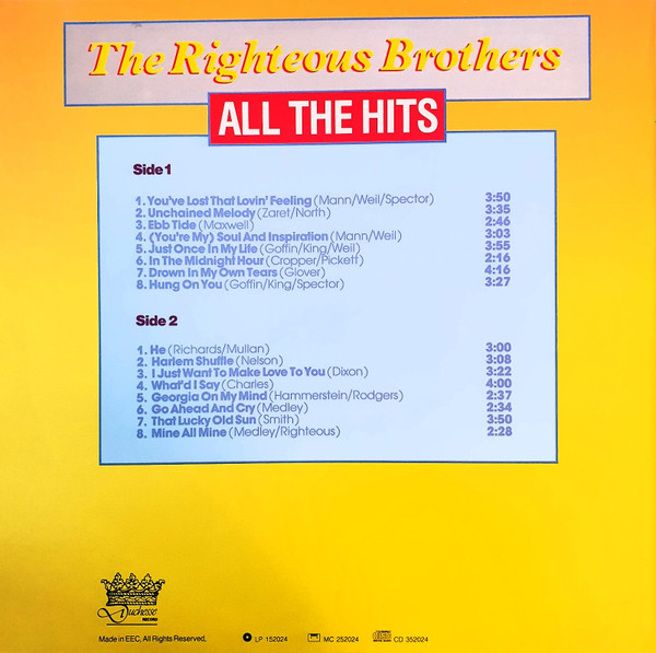 Righteous Brothers - All The Hits - Used Vinyl Record lp image 2