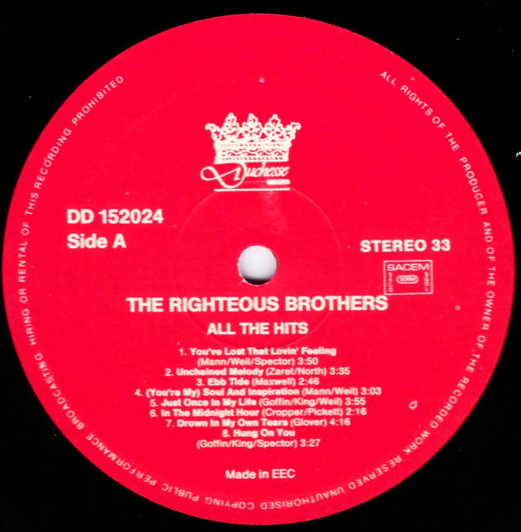 Righteous Brothers - All The Hits - Used Vinyl Record lp image 3