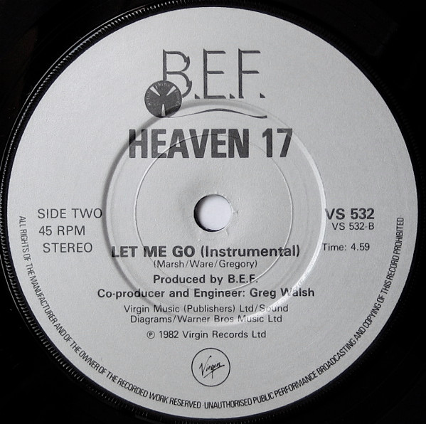 Heaven 17 - Let Me Go! - Used Vinyl Record 7" image 4