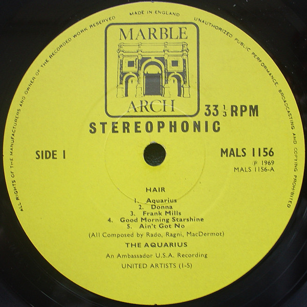 Aquarius - Hair - Used Vinyl Record image 2
