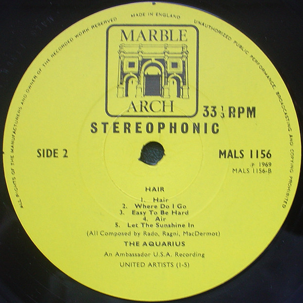 Aquarius - Hair - Used Vinyl Record image 3