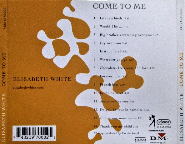 Elisabeth White - Come To Me - Used cd image 2