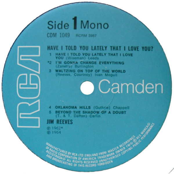 Jim Reeves - Have I Told You Lately That I Love You? - Used Vinyl Rec image 3
