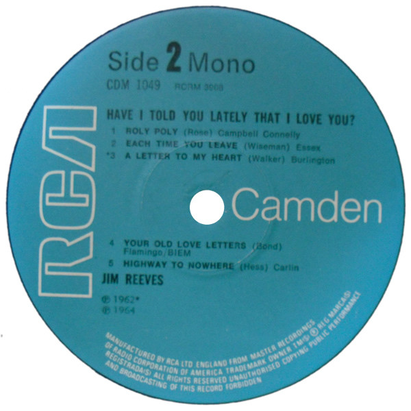 Jim Reeves - Have I Told You Lately That I Love You? - Used Vinyl Rec image 4