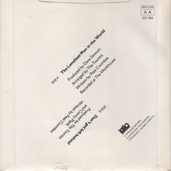 Tourists - Loneliest Man In The World - Used Vinyl Record 7" image 2