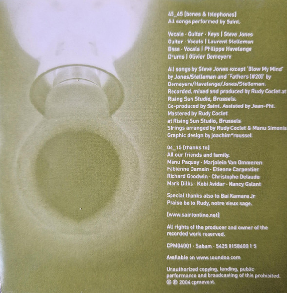 Saint (21) - Bones & Telephones - Used cd image 3