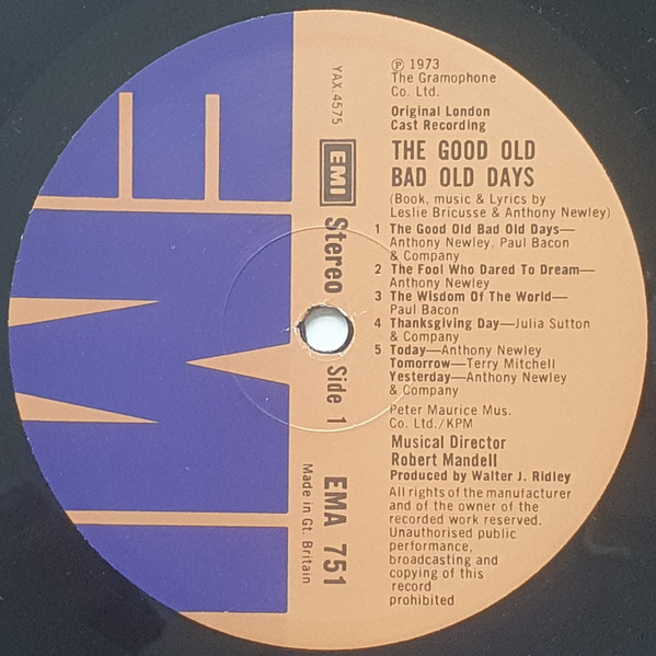 Anthony Newley - Good Old Bad Old Days (Original London Cast Recording) image 4