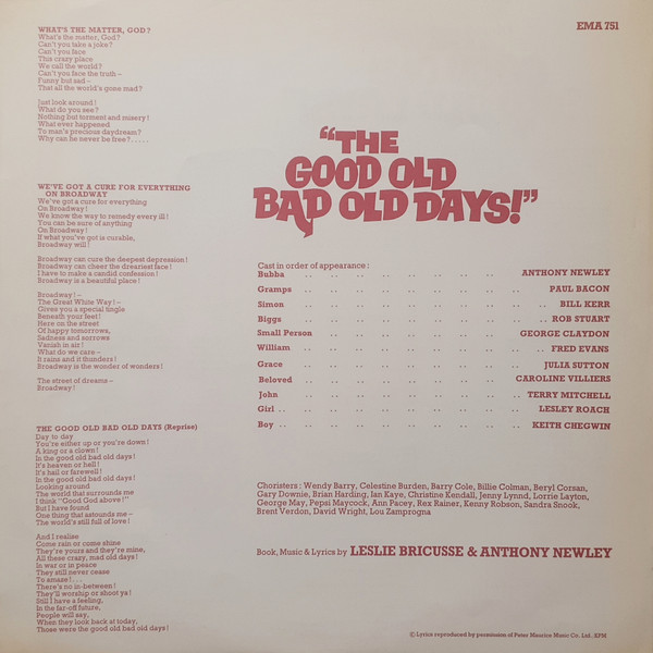 Anthony Newley - Good Old Bad Old Days (Original London Cast Recording) image 6