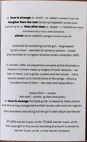 Everything But The G - Covers E.P. - Used cass image 3