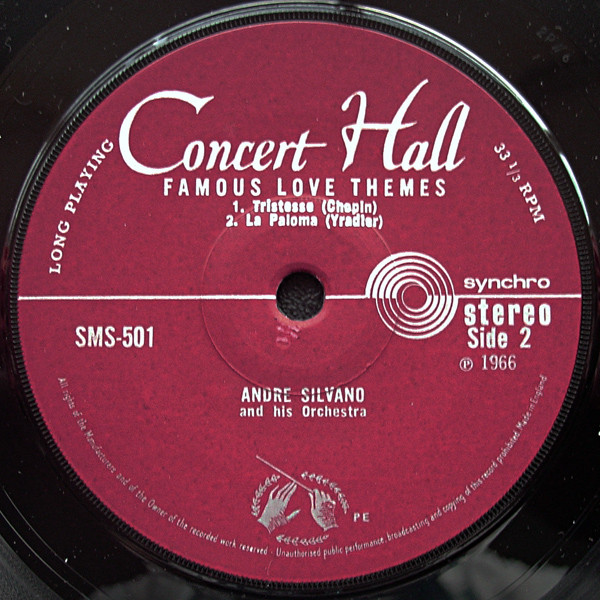 Andre Silvano And Hi - Famous Love Themes - Used Vinyl Record 7" image 4