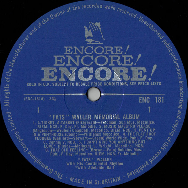 Fats Waller - Memorial Album - Used Vinyl Record image 3