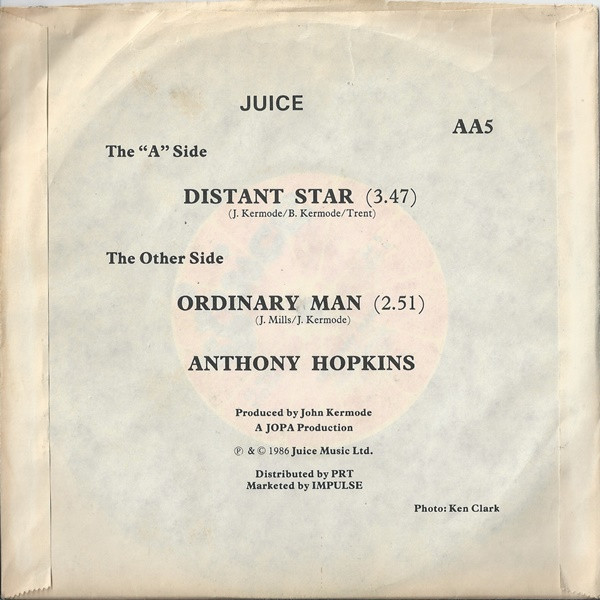 Anthony Hopkins - Distant Star - Used Vinyl Record 7" image 2