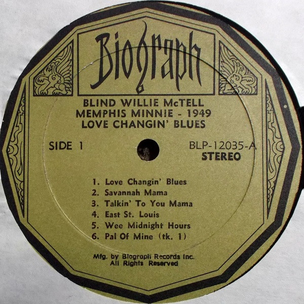 Blind Willie McTell - Love Changin' Blues - Used Vinyl Record image 4