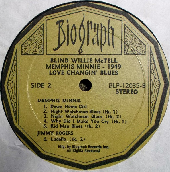 Blind Willie McTell - Love Changin' Blues - Used Vinyl Record image 5
